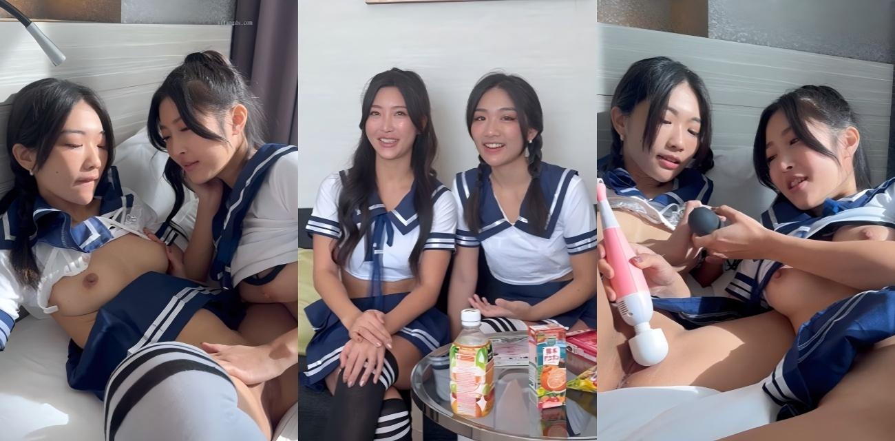 日本知名网黄【水川堇】女同福利，身穿水手服上演激情百合疯狂互舔挑逗多汁蜜穴